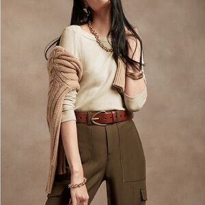 Banana Republic Factory Fitted Ribbed Boat-Neck T-Shirt